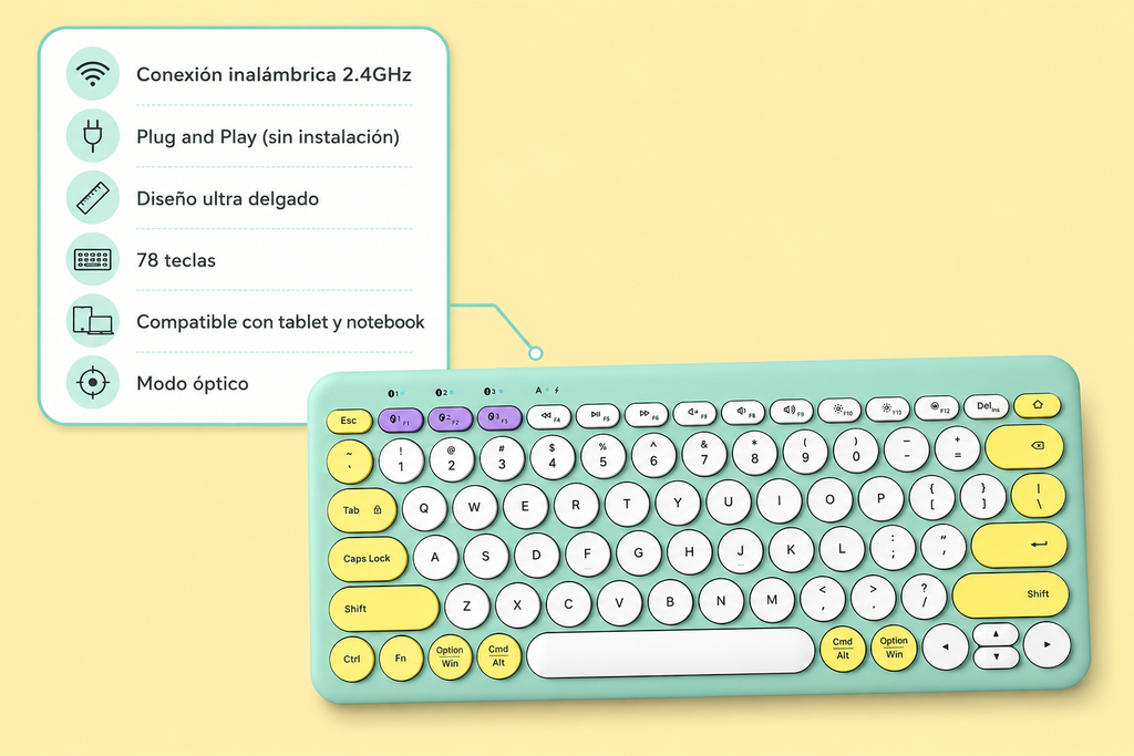 Teclado Vintage Inalámbrico