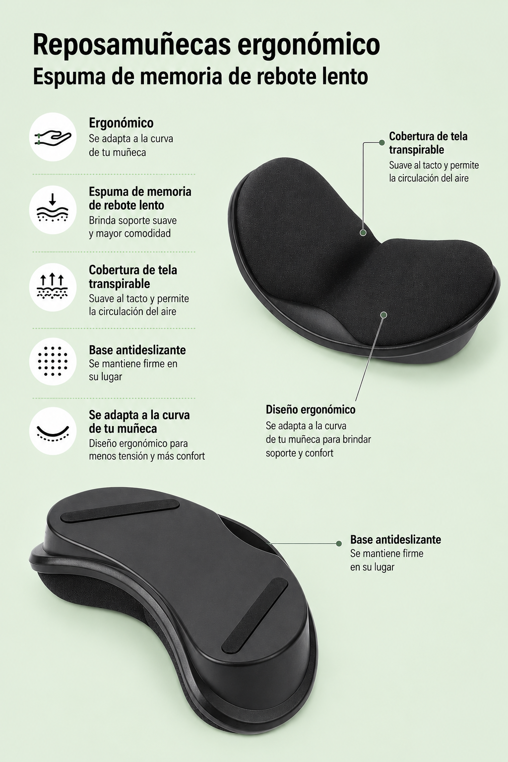 Reposamuñecas Ergonómico